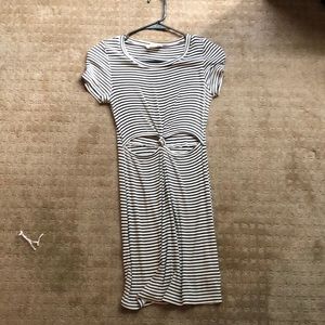 black and white striped dress